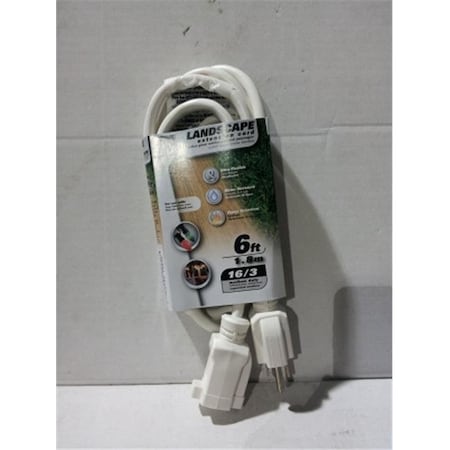 Prime Prime EC883606 White Outdoor Extension Cord; 10 ft. EC883606